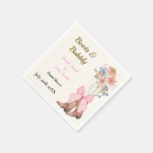 Boots and Bubbly Bridal Shower Serviette (Ecke)