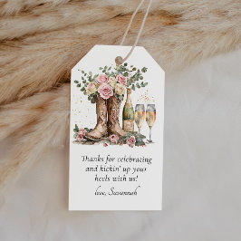 Boots and Bubbly Bridal Shower Thank You Favor Geschenkanhänger