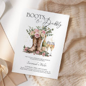 Boots and Bubbly Rustic Western Bridal Shower Einladung