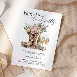 Boots and Bubbly Rustic Western Bridal Shower Einladung
