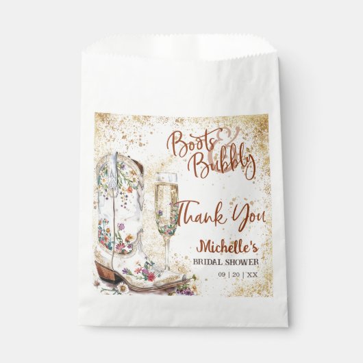 Boots and Bubbly Western Country Danke Geschenktütchen (Vorderseite)