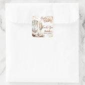 Boots and Bubbly Western Country Danke Quadratischer Aufkleber (Tasche)