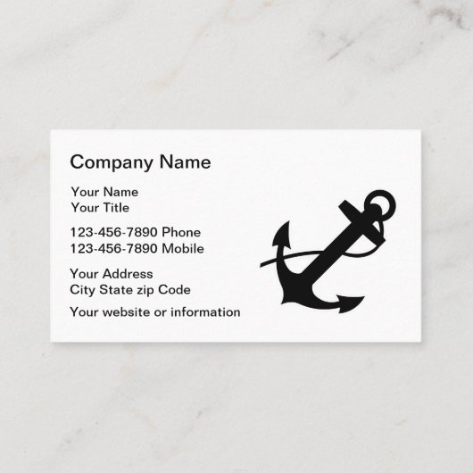 Boots-Anker nautisch Visitenkarte (Rückseite)