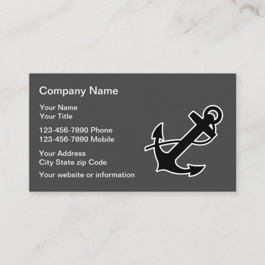 Boots-Anker nautisch Visitenkarte (Vorderseite)