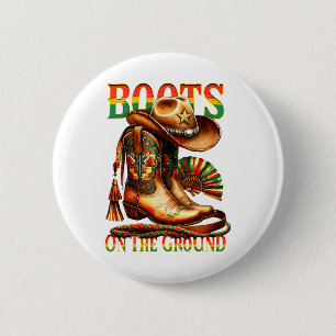 Boots auf dem Boden Boot Juneteenth Black Cowgirl Button