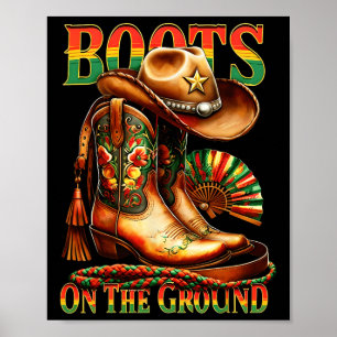Boots auf dem Boden Boot Juneteenth Black Cowgirl Poster