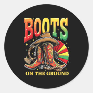 Boots auf dem Boden Junetenth Cowgirl Country Wes Runder Aufkleber
