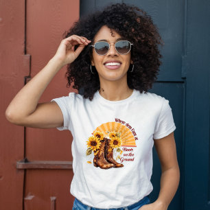 Boots auf dem Boden-wo-Dem-Fans bei Sonnenblume T-Shirt