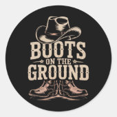 Boots auf der Tanzlinie D Runder Aufkleber (Vorderseite)