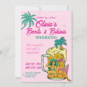 Boots & Bikinis Bachelorette Invitation Einladung (Vorderseite)