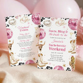 Boots & Bling Pink Bachelorette Weekend Itinerary Einladung