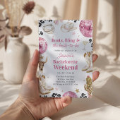 Boots & Bling Pink Junggesellinnen-Abschiedswochen Einladung