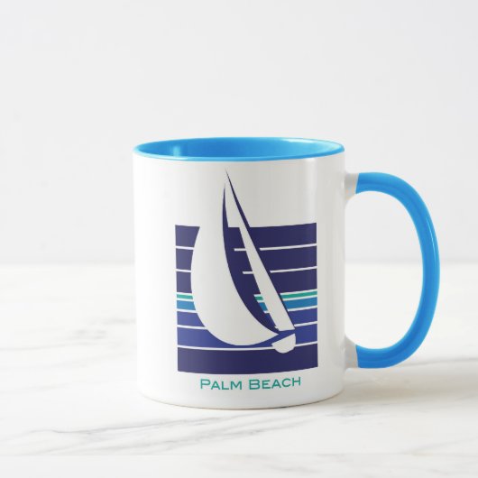 Boots-Blues Square_Palm Strand-Tasse Tasse (Rechts)