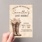 Boots & Blush Rustic Western Cowgirl 21st Birthday Acryleinladungen (Insitu (Handheld))