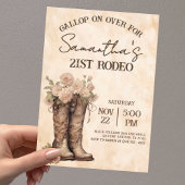 Boots & Blush Rustic Western Cowgirl 21st Birthday Acryleinladungen