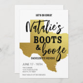 Boots & Booze Texas Bachelorette Einladung (Vorne/Hinten)