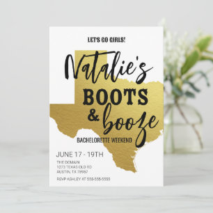 Boots & Booze Texas Bachelorette Einladung