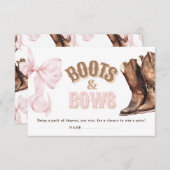 Boots & Bows Baby Shower Diaper Raffle Begleitkarte (Vorne/Hinten)
