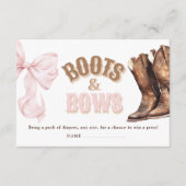 Boots & Bows Baby Shower Diaper Raffle Begleitkarte (Vorderseite)