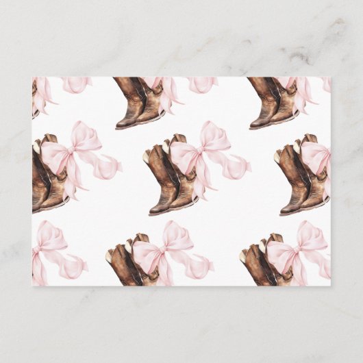 Boots & Bows Baby Shower Diaper Raffle Begleitkarte (Rückseite)