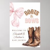 Boots & Bows Baby Shower Welcome Poster (Vorne)