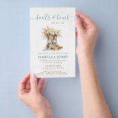Boots Bows Bottles Blue Western Budget Baby Shower Flyer (Handgriff)