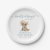 Boots Bows & Bottles Western Chic Baby-Party für e Pappteller (Vorderseite)