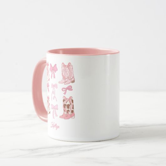 Boots & Bows Cowgirl Personalisiert Coffee Tasse (Vorderseite Links)
