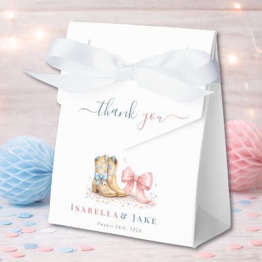 Boots & Bows Geschlecht Enthüllung Danke Geschenkschachtel