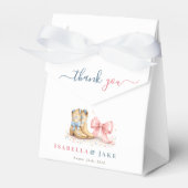 Boots & Bows Geschlecht Enthüllung Danke Geschenkschachtel (Vorderseite)