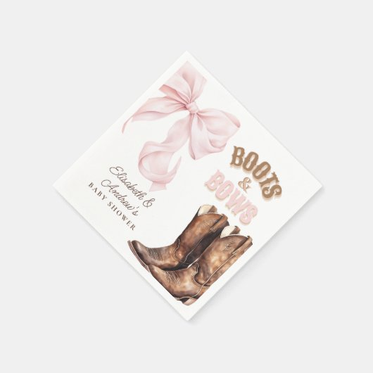 Boots & Bows TWINS Baby Shower Serviette (Ecke)