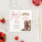 Boots & Bows ZWILLINGE Babyparty Serviette (Beispiel)