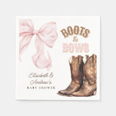 Boots & Bows ZWILLINGE Babyparty Serviette (Vorderseite)