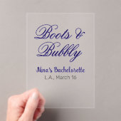 Boots & Bubble bachelorette party name purpleplace Acryleinladungen (Insitu (Handheld))