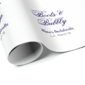 Boots & Bubble bachelorette party name purpleplace Geschenkpapier (Rolleneckpunkt)