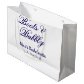 Boots & Bubble bachelorette party name purpleplace Große Geschenktüte (Vorderseite Schrägansicht)