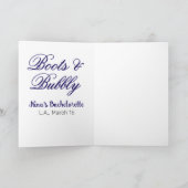 Boots & Bubble bachelorette party name purpleplace Karte (Innenseite)