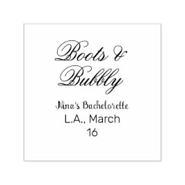 Boots & Bubble bachelorette party name purpleplace Permastempel