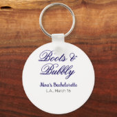 Boots & Bubble bachelorette party name purpleplace Schlüsselanhänger (Vorderseite)