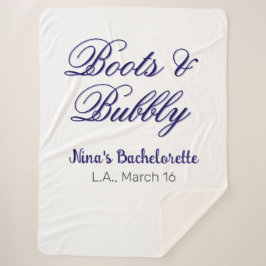 Boots & Bubble bachelorette party name purpleplace Sherpadecke