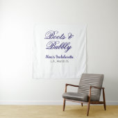 Boots & Bubble bachelorette party name purpleplace Wandteppich (Beispiel)