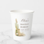 Boots & Bubbles Boho Chic Western Baby Shower Pappbecher (Vorderseite)