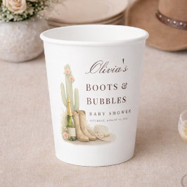 Boots & Bubbles Boho Chic Western Baby Shower Pappbecher