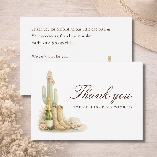 Boots & Bubbles Elegant Baby Shower Dankeskarte