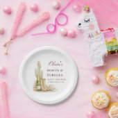 Boots & Bubbles Elegant Western Baby Shower Pappteller (Party)