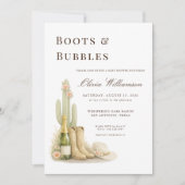 Boots & Bubbles Western Baby Shower Einladung (Vorderseite)
