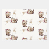 Boots & Bubbly Boho Western Brautparty Geschenkpapier Set (Vorderseite 2)