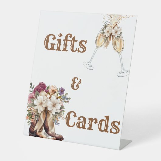 Boots & Bubbly Boho Western Brautparty Willkommen Sockelschild (Vorderseite)