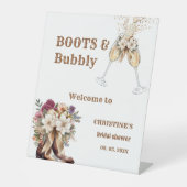 Boots & Bubbly Boho Western Brautparty Willkommen Sockelschild (Vorderseite)