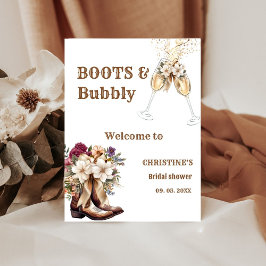 Boots & Bubbly Boho Western Brautparty Willkommen Sockelschild
